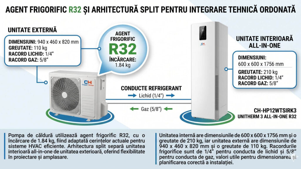 Agent frigorific R32 și arhitectură