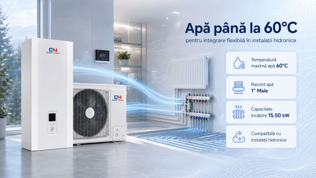 Apă până la 60°C pentru integrare flexibilă