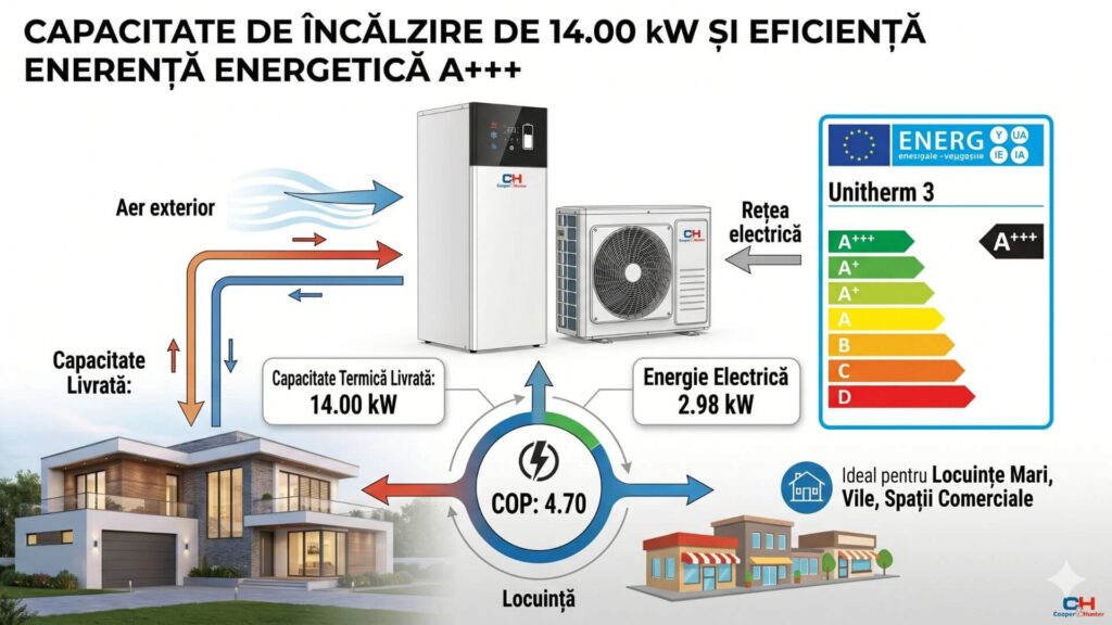 Capacitate de încălzire de 14.00 kW - CH-HP14WTSIRK3