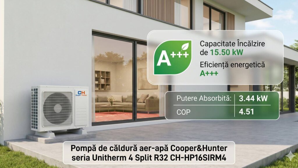 Capacitate de încălzire de 15.50 kW și eficiență energetică A+++