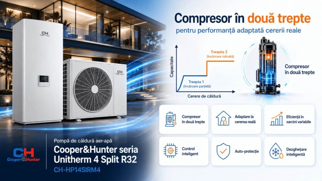 Compresor în două trepte pentru performanță