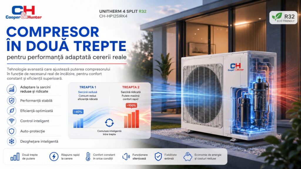 Compresor în două trepte pentru performanță