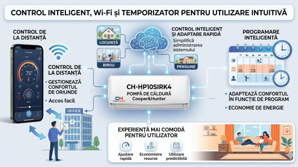 Control inteligent, Wi-Fi și temporizator