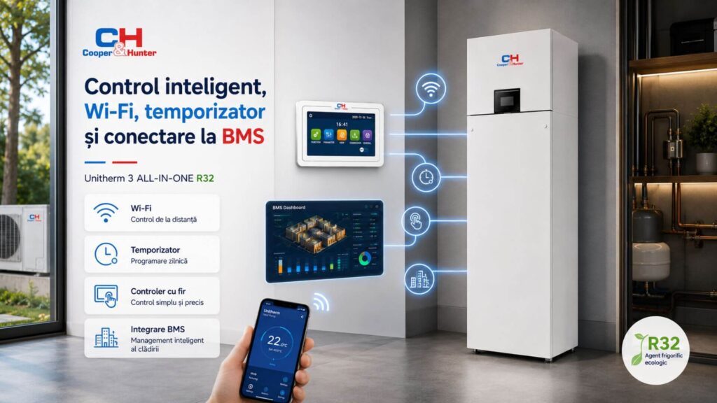 Control inteligent, Wi-Fi, temporizator - CH-HP12WTSIR