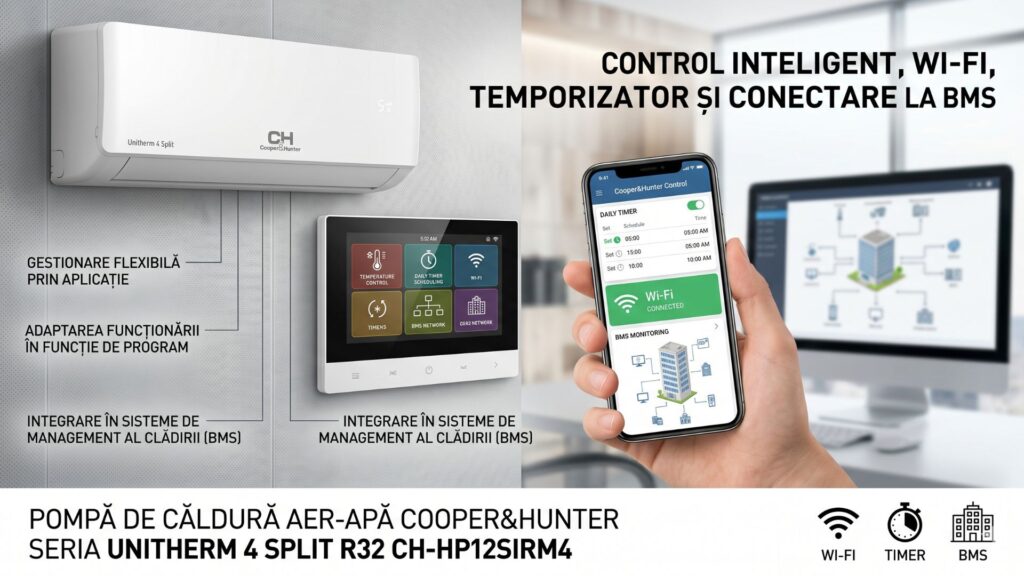 Control inteligent, Wi-Fi, temporizator și conectare la BMS