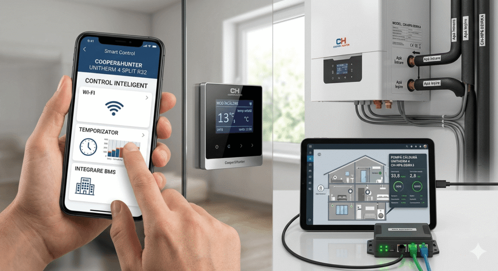 Control inteligent, Wi-Fi, temporizator și integrare BMS