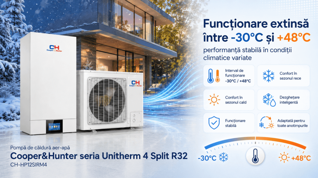 Funcționare extinsă între -30°C și +48°C