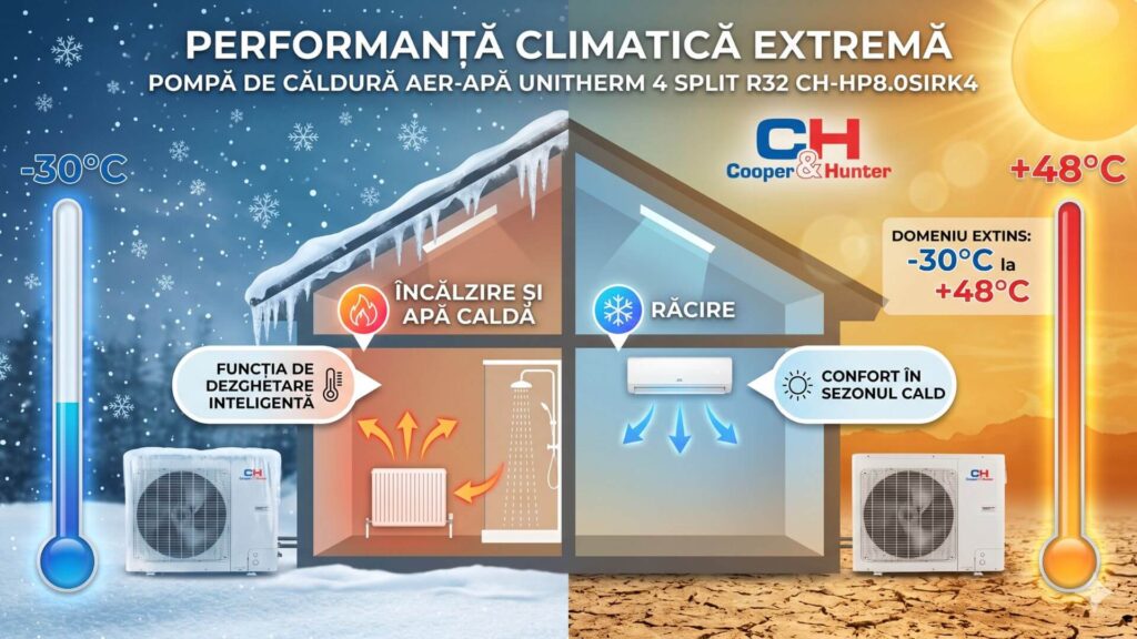 Funcționare extinsă între -30°C și +48°C
