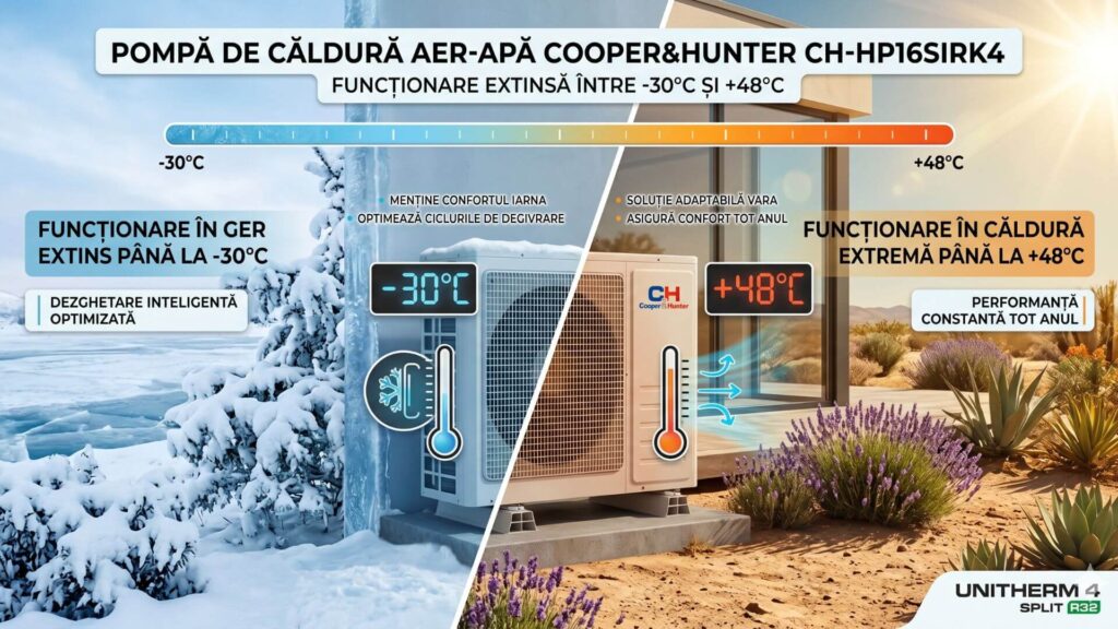 Funcționare extinsă între -30°C și +48°C