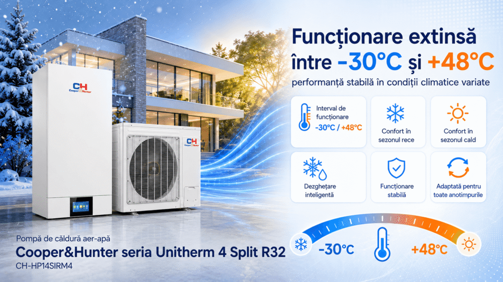 Funcționare extinsă între -30°C și +48°C
