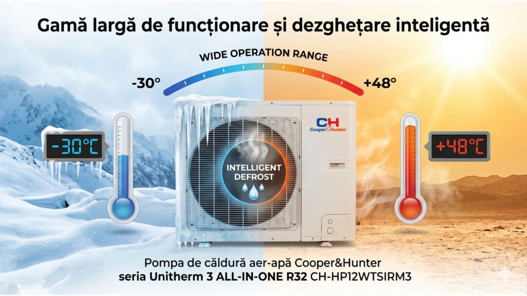 Gamă largă de funcționare și dezghețare inteligentă - CH-HP12WT
