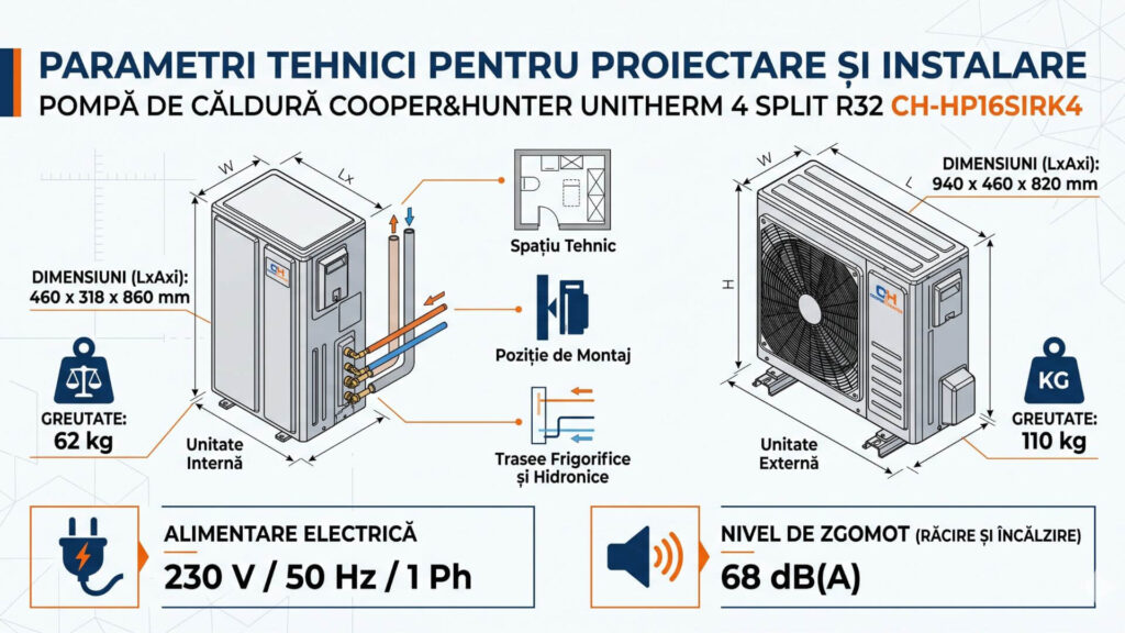Parametri tehnici utili pentru proiectare și instalare
