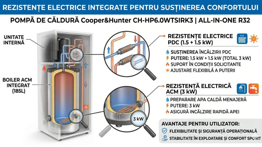Rezistențe electrice integrate pentru susținerea confortul