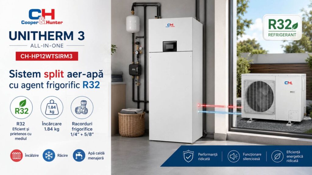 Sistem split aer-apă cu agent frigorific R32 - CH-HP12WTSIR