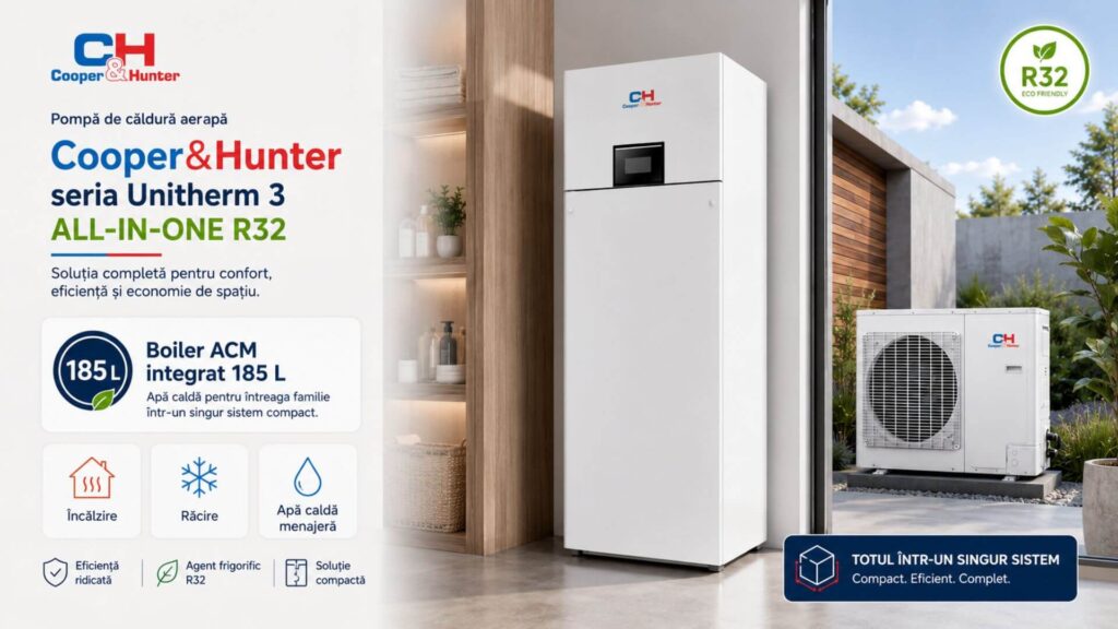 Soluție ALL-IN-ONE cu boiler ACM integrat de 185 L
