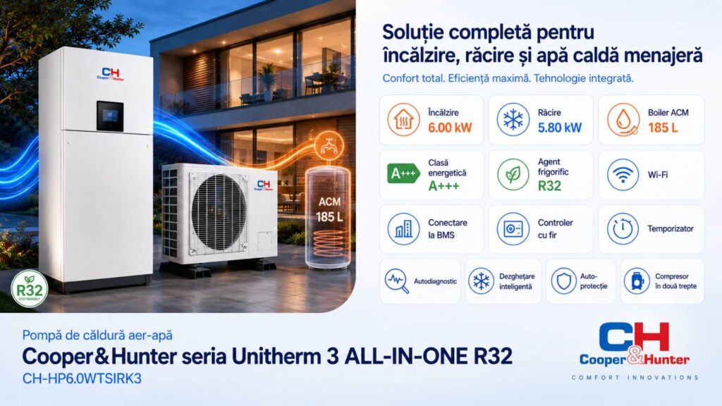 Soluție completă pentru încălzire, răcire și apă caldă menajeră