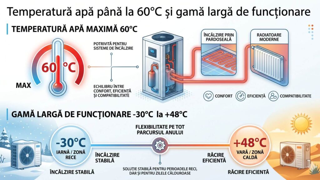 Temperatură apă până la 60°C