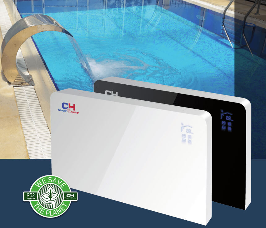 Dezumidificator pentru piscină cu panou decorativ din sticlă CH-D35RK