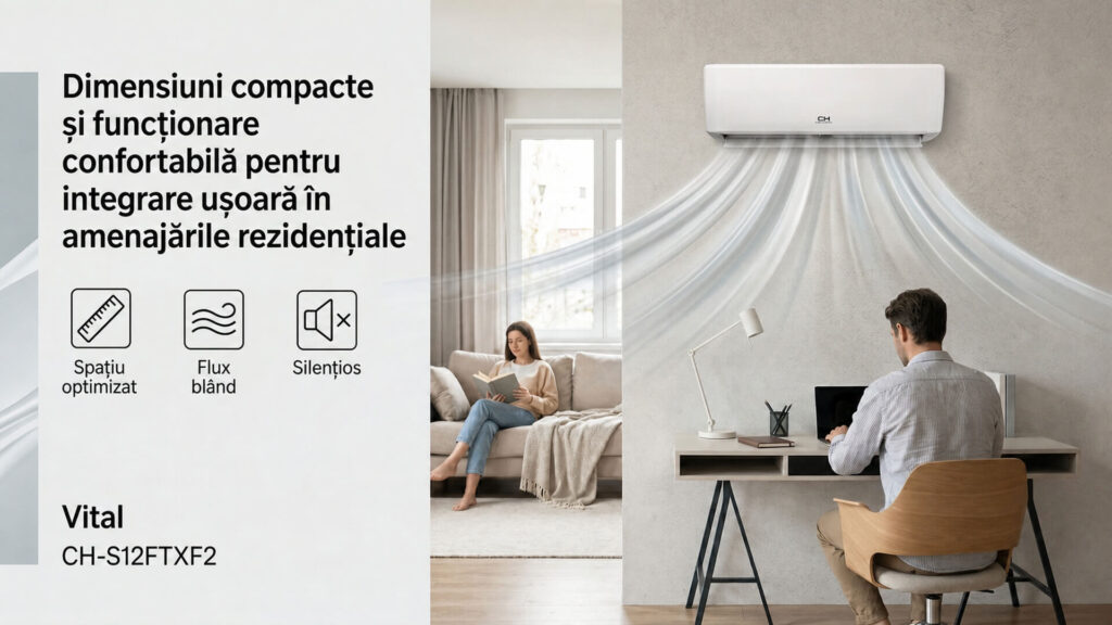 Dimensiuni compacte și funcționare confortabilă pentru integrare ușoară în amenajările rezidențiale