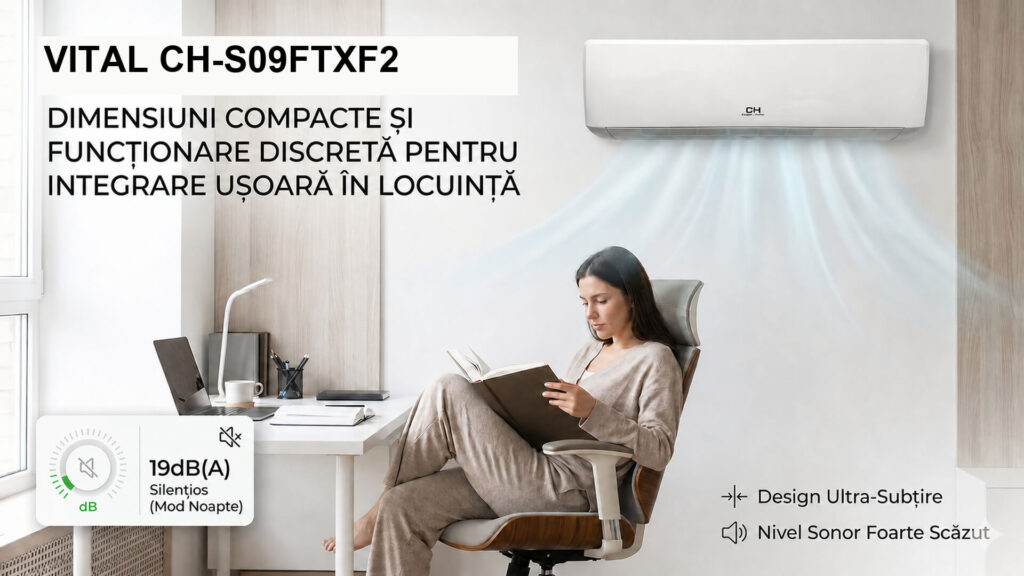 Dimensiuni compacte și funcționare discretă pentru integrare ușoară în locuință
