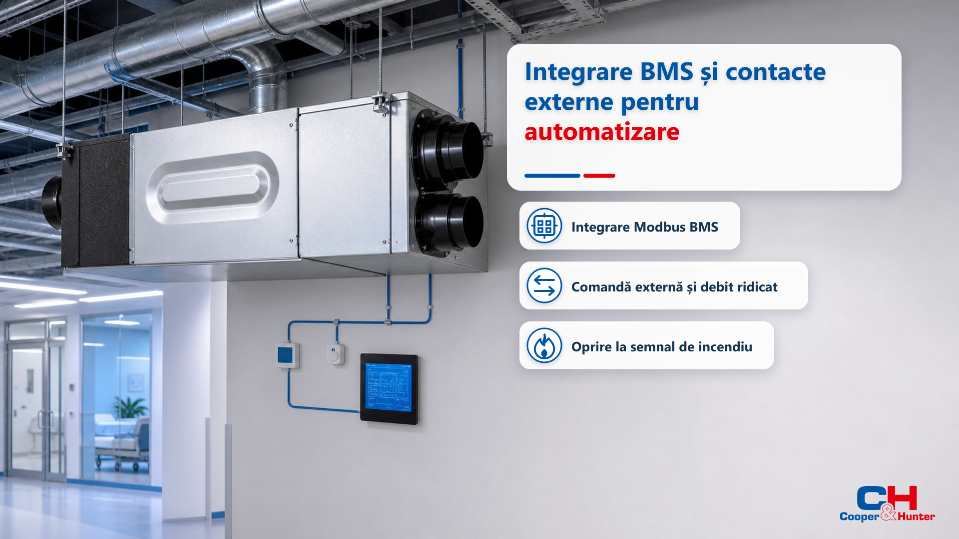 CH-HRV5KDC – Integrare BMS și contacte externe pentru automatizare