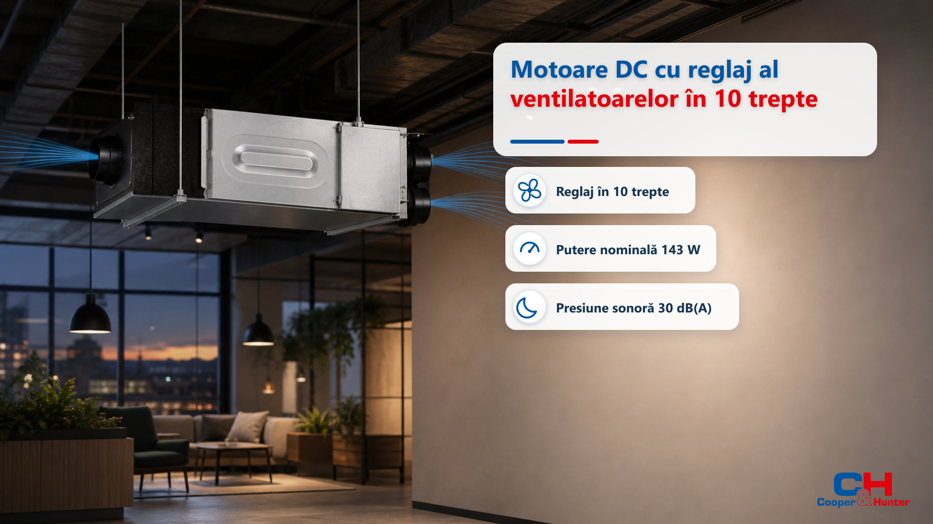 CH-HRV5KDC – Motoare DC cu reglaj al ventilatoarelor în 10 trepte