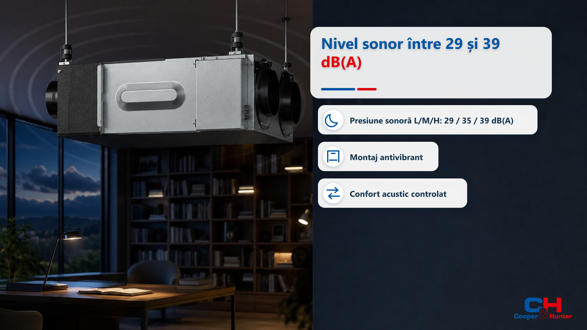 CH-HRV6K2 – Nivel sonor între 29 și 39 dB(A)