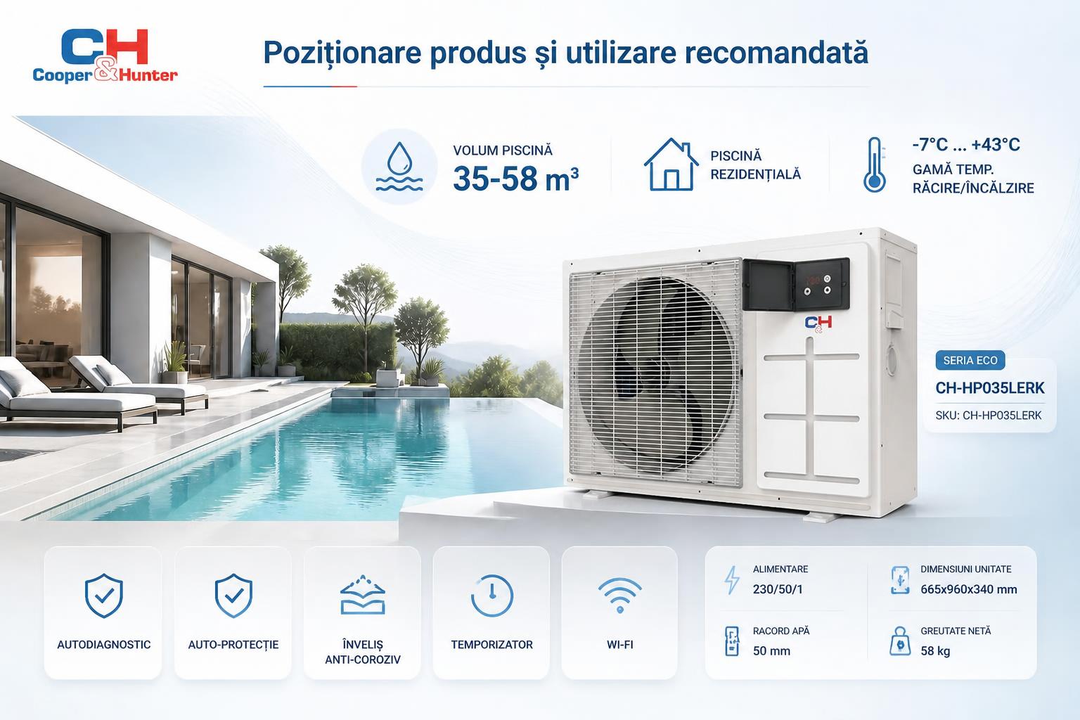 Soluție dedicată pentru încălzirea apei din piscină