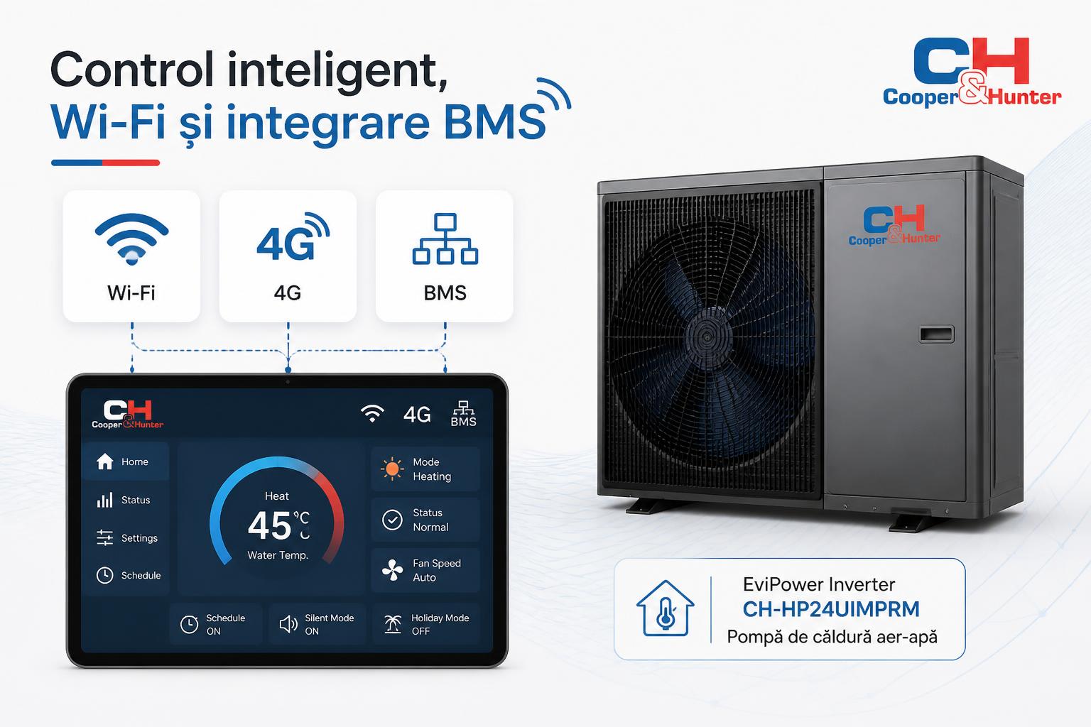 Control inteligent, controler cu fir și conectare la BMS