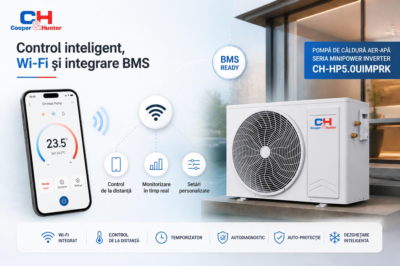 Control Wi-Fi, controler cu fir și temporizator